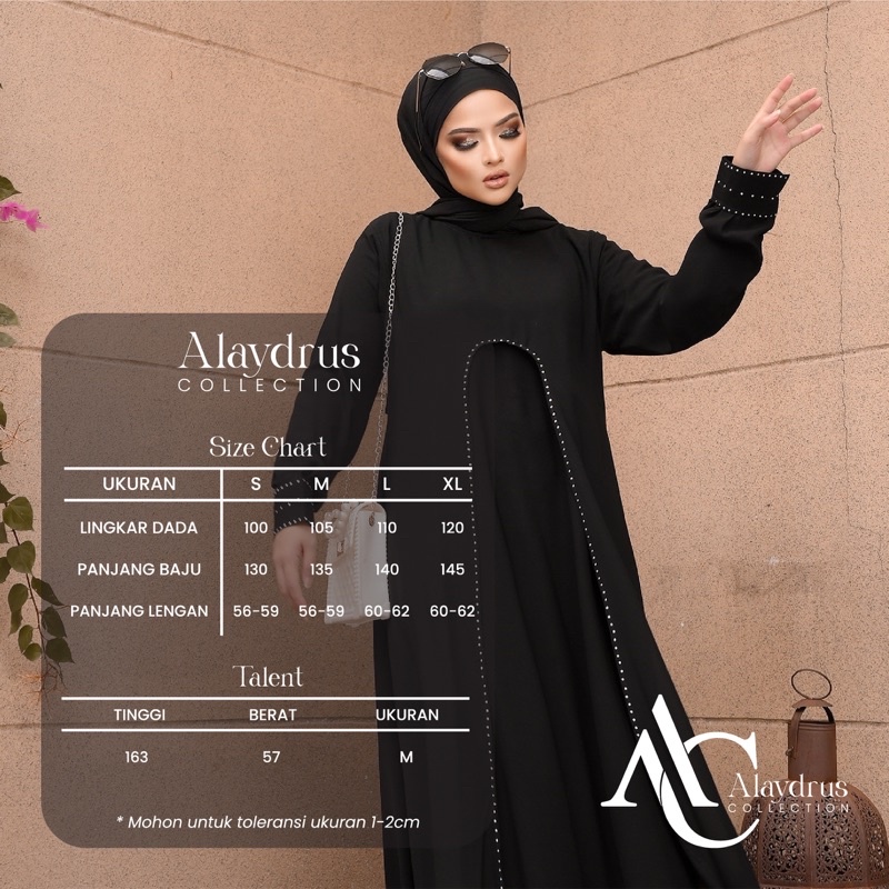 Abaya Saudi Gamis Abaya Turkey Dress Gamis Maxi Bahan Jetblack 820