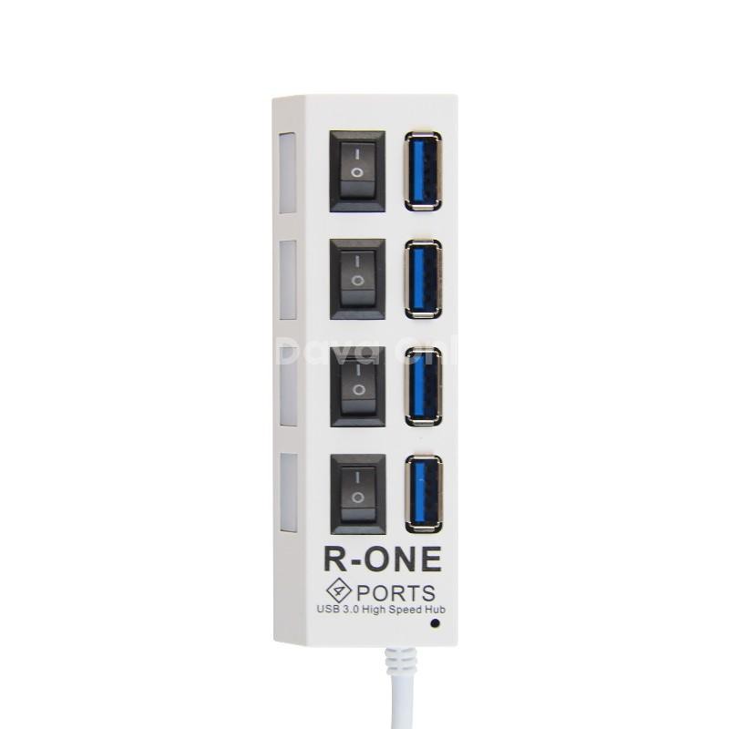 USB HUB MURAH ISI 4 PORT USB 3.0 SERI TERBARU R-ONE WITH TOMBOL SWITCH ON/OFF ADA LAMPU INDIKATORNYA - TEKNO KITA