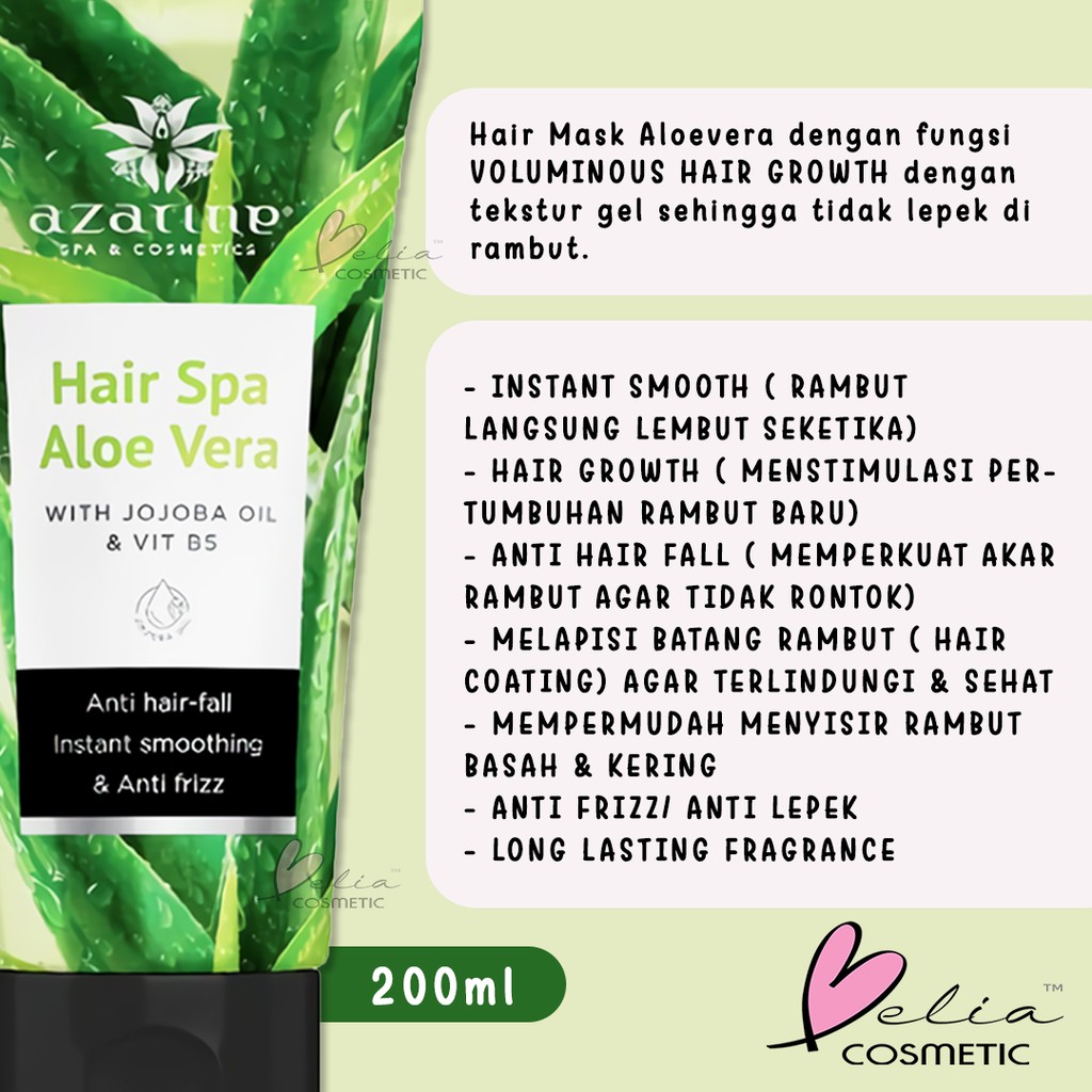 ❤ BELIA ❤ AZARINE Hair Spa 200g Apricot | Aloe Vera (✔️BPOM)