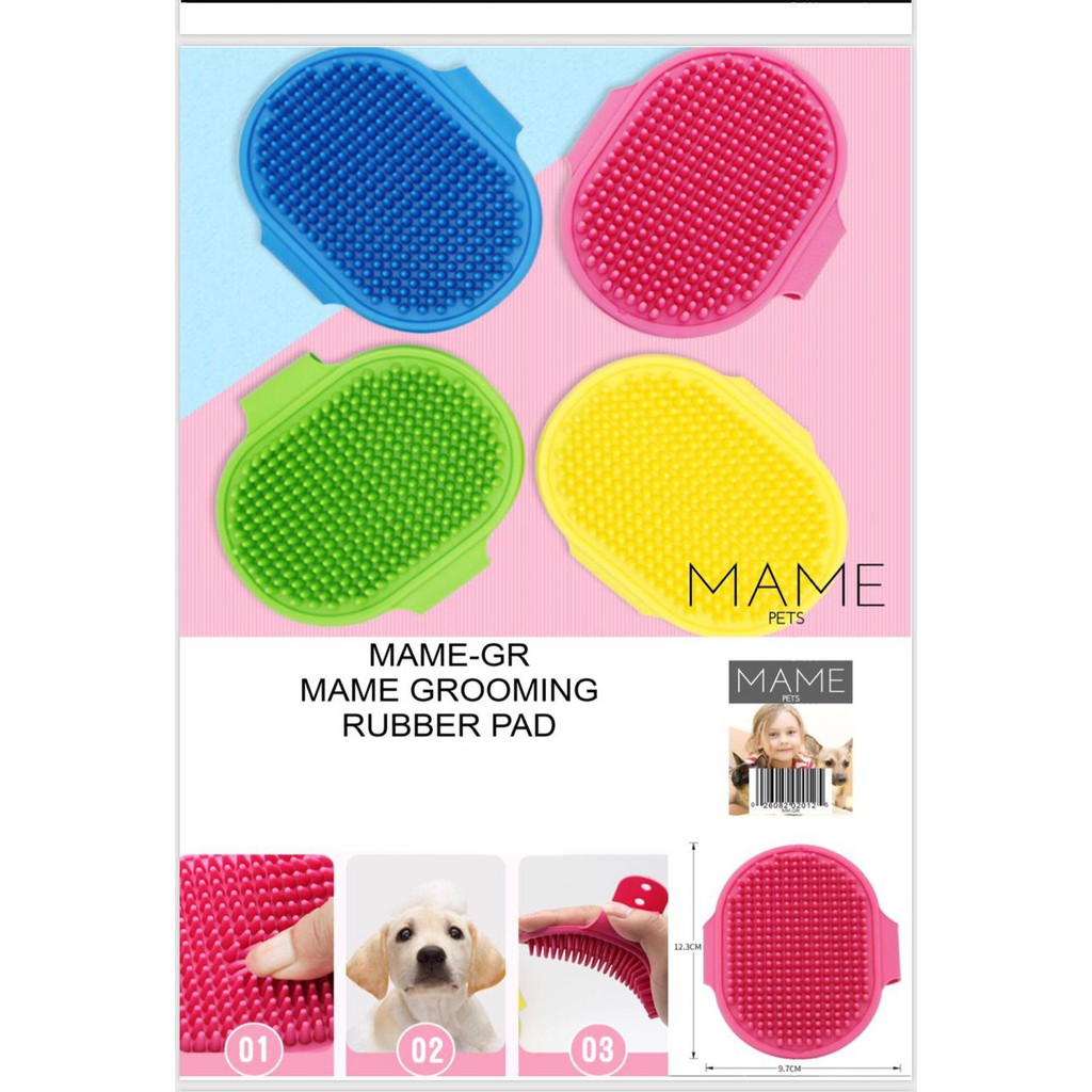 Mame Pets Grooming Rubber Pad Sikat Mandi Massage Grooming Hewan Cat