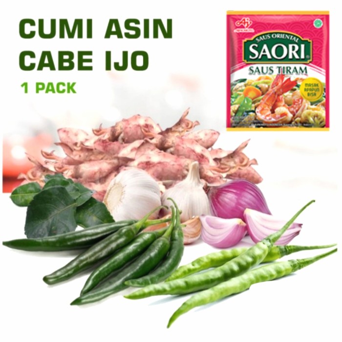 

paket cumi asin cabe hijau lengkap