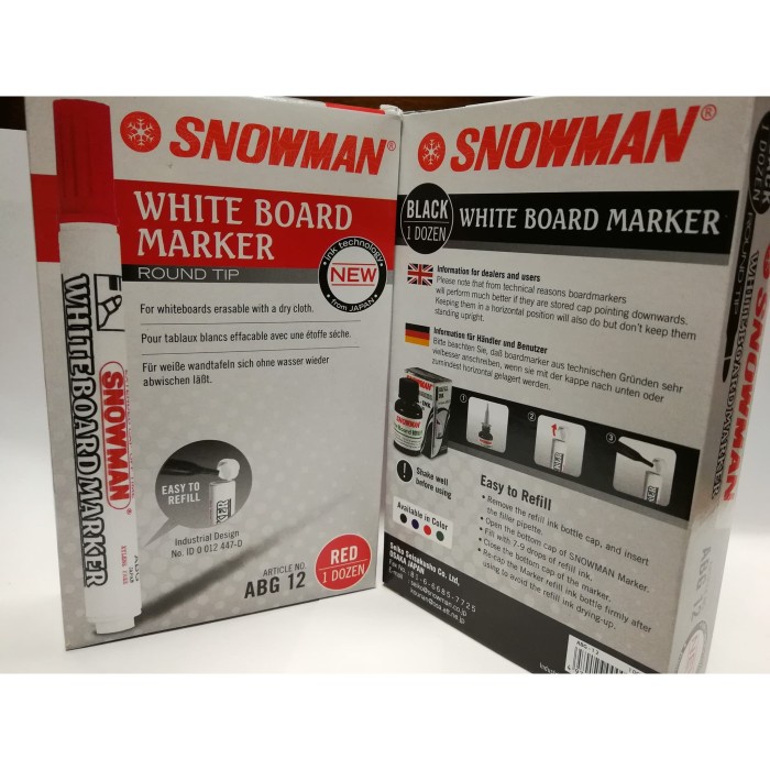 

TULIS-ALAT- SPIDOL WHITEBOARD SNOWMAN ABG12 - HITAM -ALAT-TULIS.