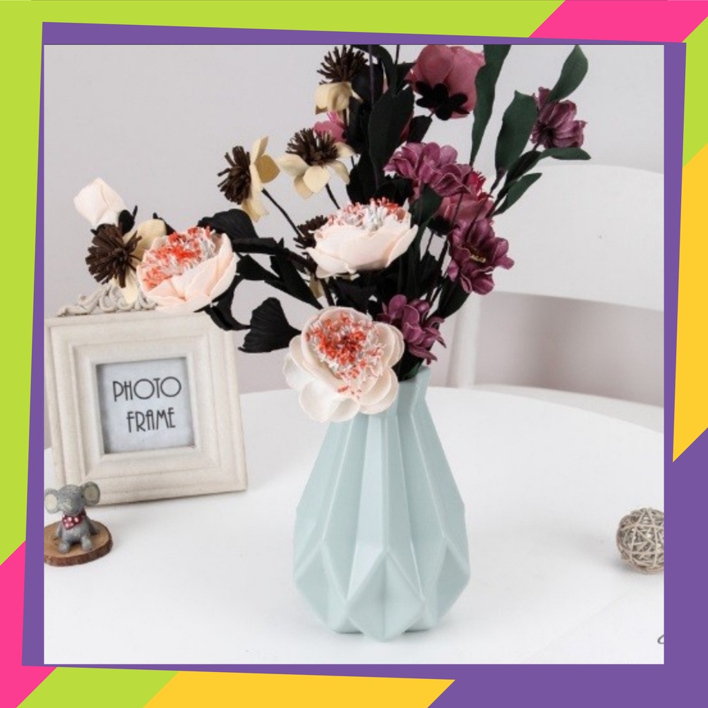 1593D1 / Vas bunga dekorasi bunga hias / Pot bunga plastik guci gaya Nordic / Vas bunga tanaman Artificial