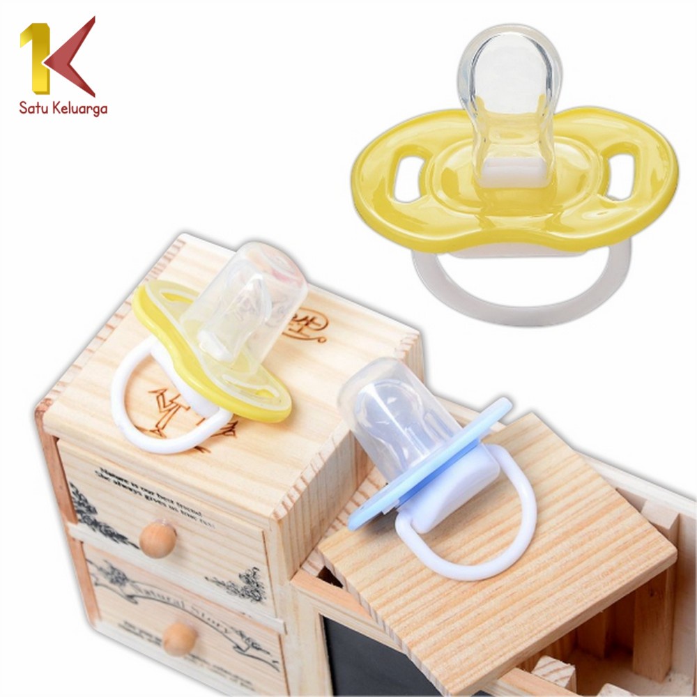Satu Keluarga Empeng Bayi C46 Dot Bayi Bulat dan Datar Food Grade Kompeng Baby Pacifier / Soother-3