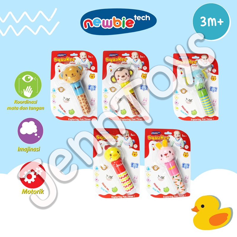 Jenntoys - Mainan Anak Bayi Baby Toy Edu Toys Baby Rattle Newbie Tech - SQUAKER