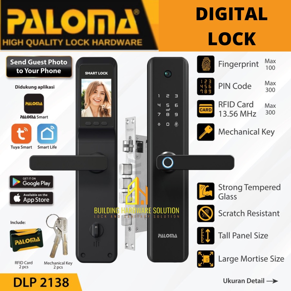 Smart Digital Lock Camera Viewer Kunci Pintu PALOMA DLP 2138