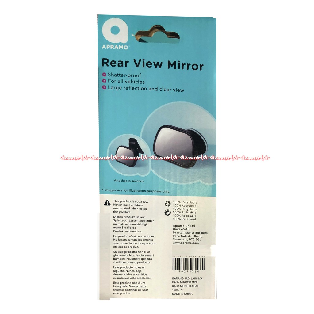 Apramo Rear View Mirror Kaca Spion Tengah Mobil Cocok Untuk Mengamati Memantau Bayi di Mobil Ap ramo Miror Mirrors Aprramo