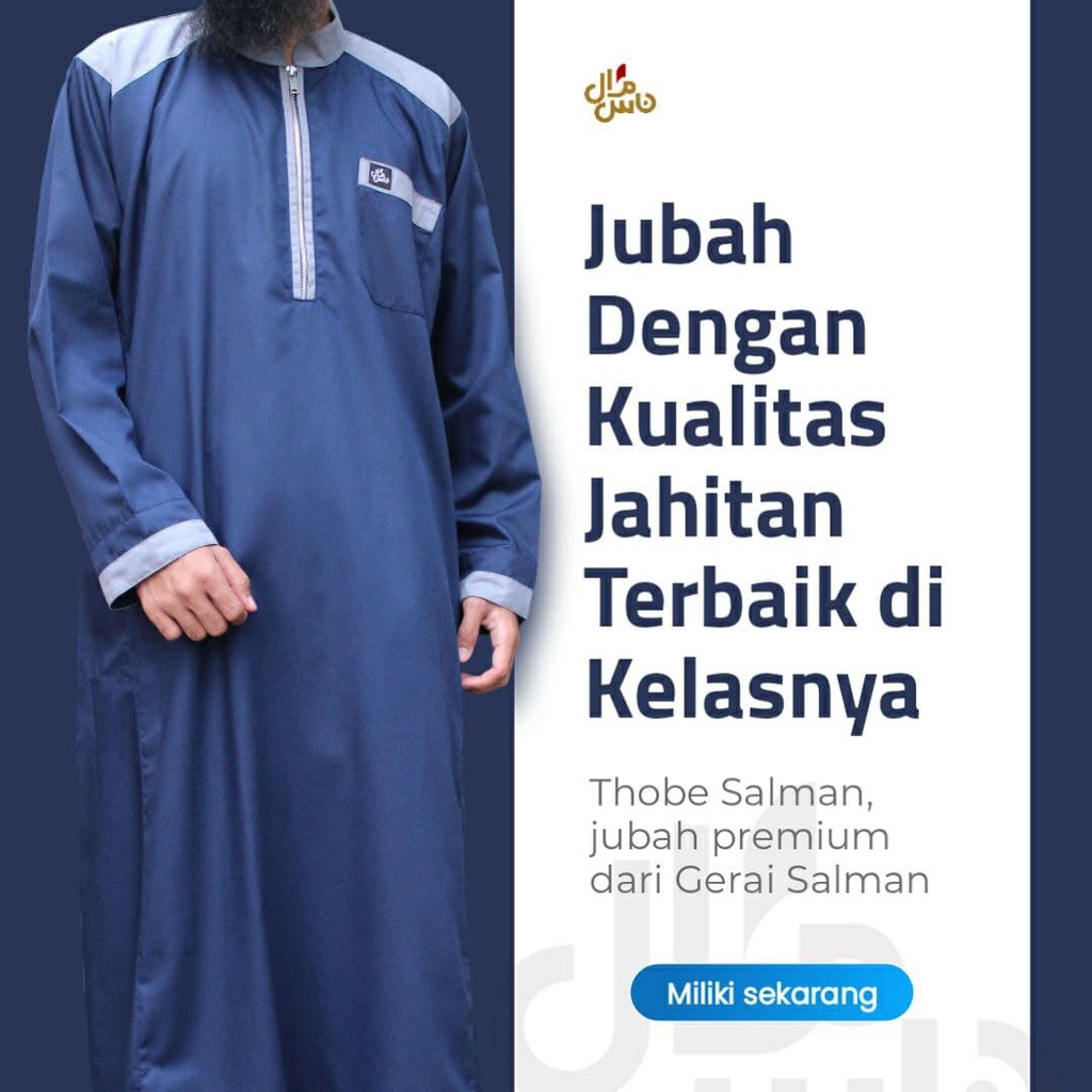 Jubah Pria Gamis Pria Baju Muslim Model Thobe Salman Original