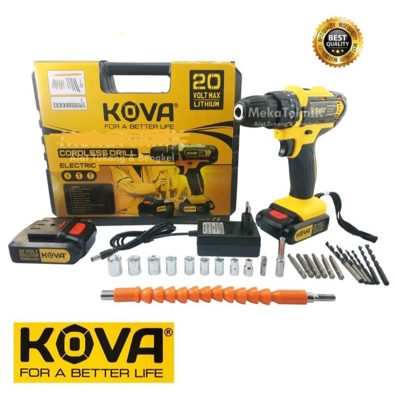 KOVA CORDLLES IMPACT DRILL 20V BOR BATERAI TEMBOK