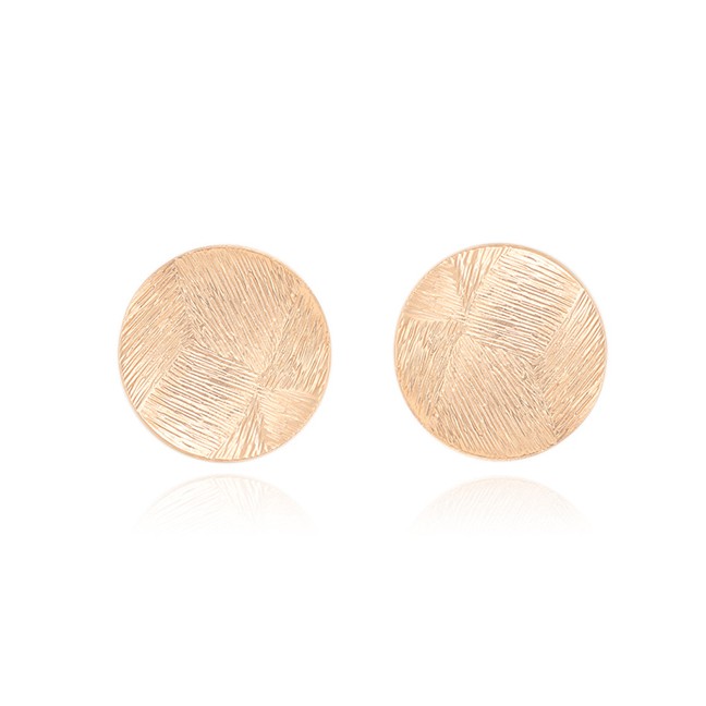 LRC Anting Tusuk Fashion Gold Round Irregular Earrings F40678
