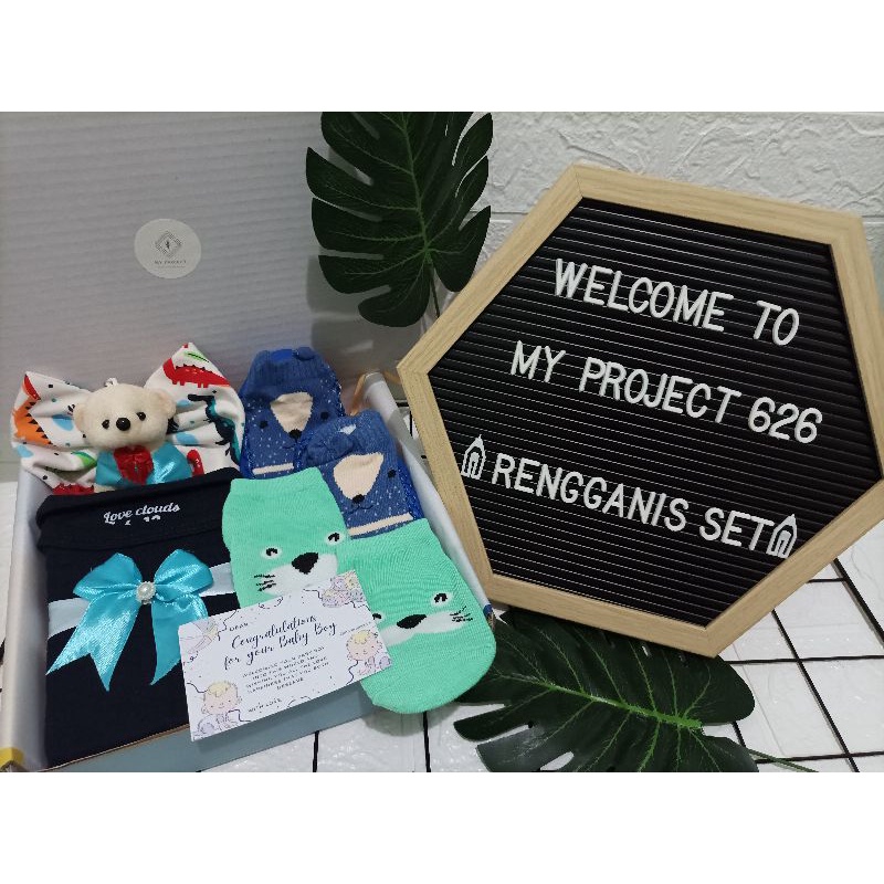 RENGGANIS SET | BABY HAMPERS BAYI GIFT KADO SET | PAKET LAHIRAN BAYI LAKI - LAKI PEREMPUAN UNISEX-NAVY