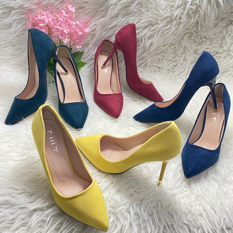@gemilangshoes high heels TMT 9501 polos suede (restock best seller) sepatu tumit wanita import