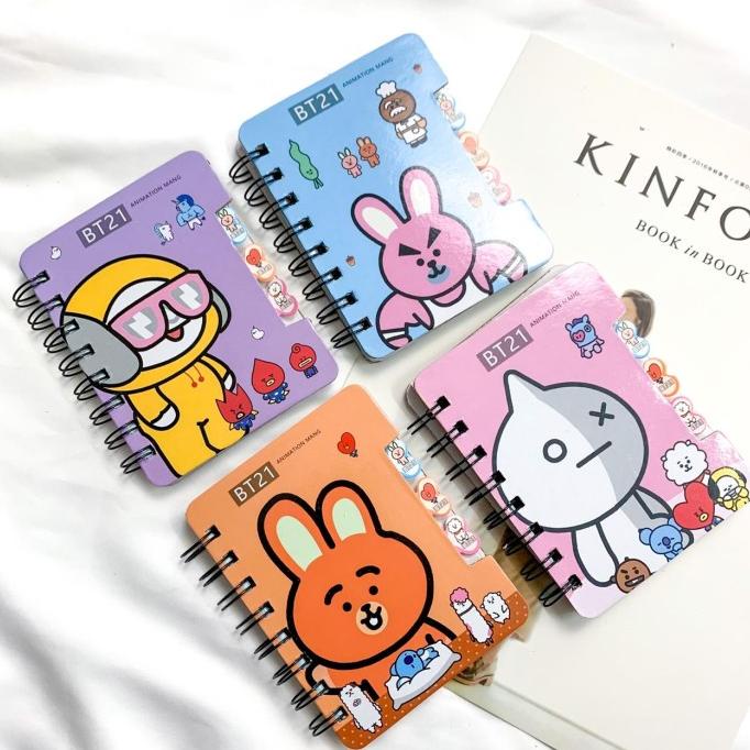 Buku spiral bt21 alat tulis notebook READY COD