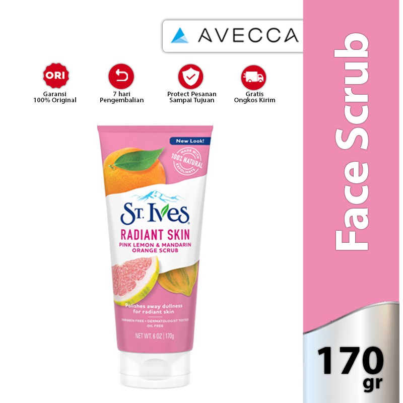 ST IVES Face Scrub Radiant Skin 170gr / Facial Scrub  