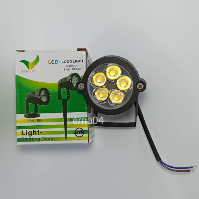 Lampu Taman Tancap LED / Sorot LED / Halaman 5 Watt 5 Mata Warna Putih