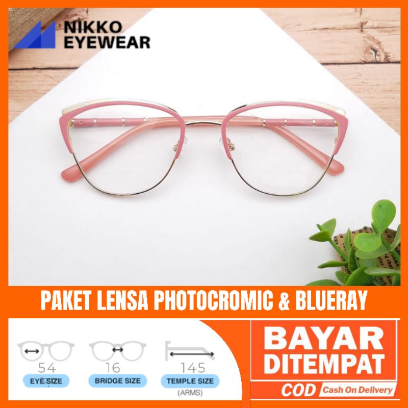 Paket Kacamata 6506 Lensa Antiradiasi Photocromic Blueray