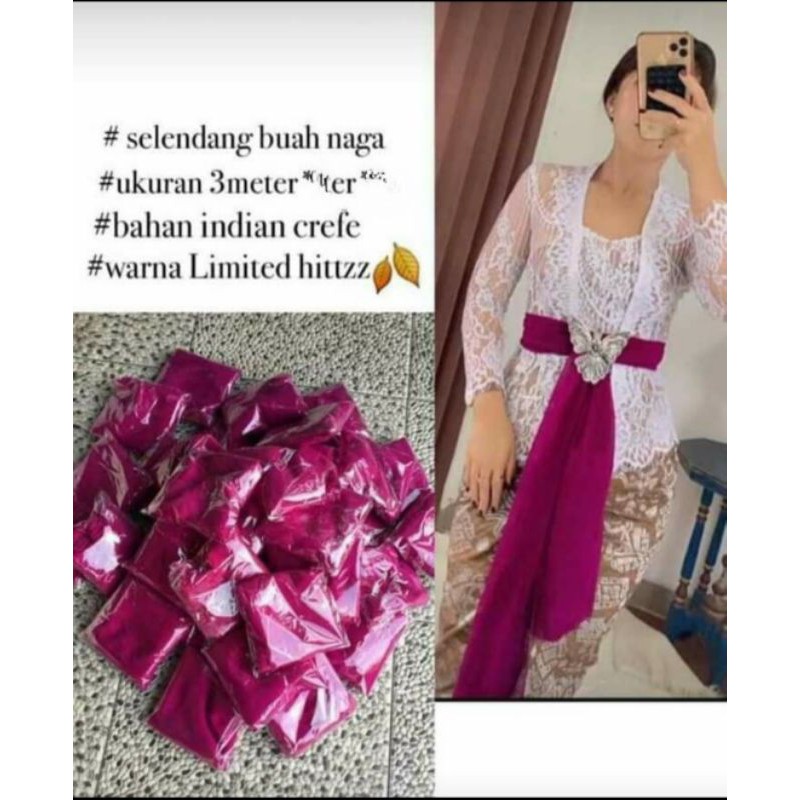 Selendang Indian Cref Warna Buah Naga