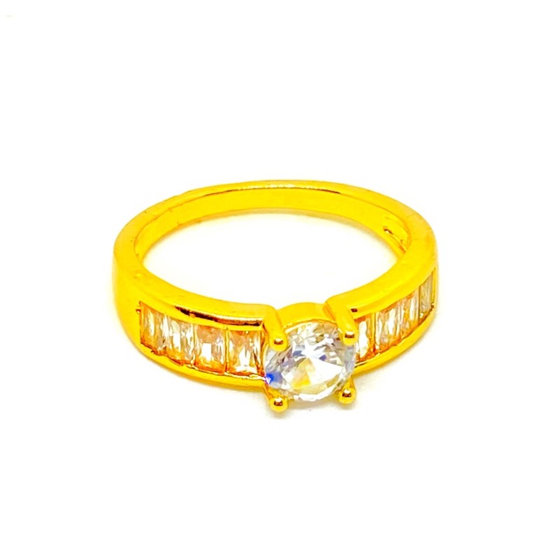 [tiara] cincin wanita / cincin lapis emas / cincin permata berlian replika / cincin kupu kembar l