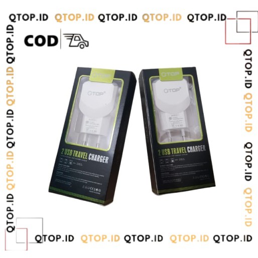 QTOP Original Charger QT-001 Fast Charger 2.4A Include Kabel Micro Usb [COD]