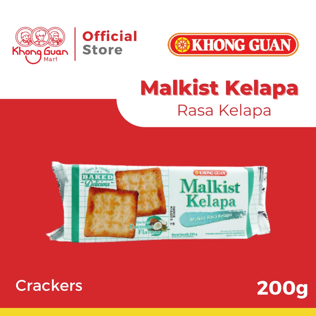 

KHONG GUAN Malkist rasa Kelapa Pack 230 Gram