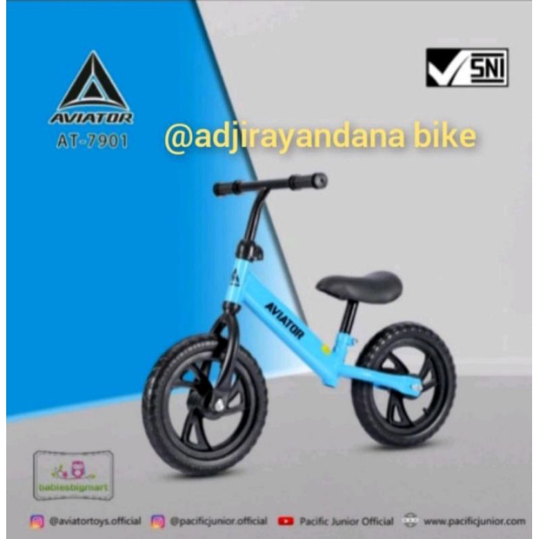 Sepeda Anak Balance bike Push Bike Tanpa Pedal AVIATOR AT 7901 & AT 2008 New-At 7901 biru