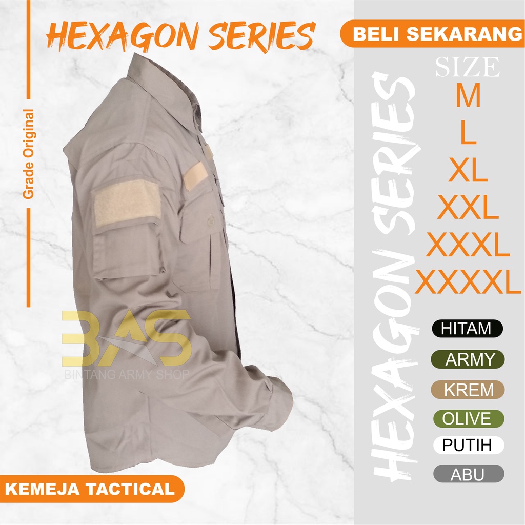 Kemeja Tactical Hexagon Lengan Panjang Lapangan Outdoor