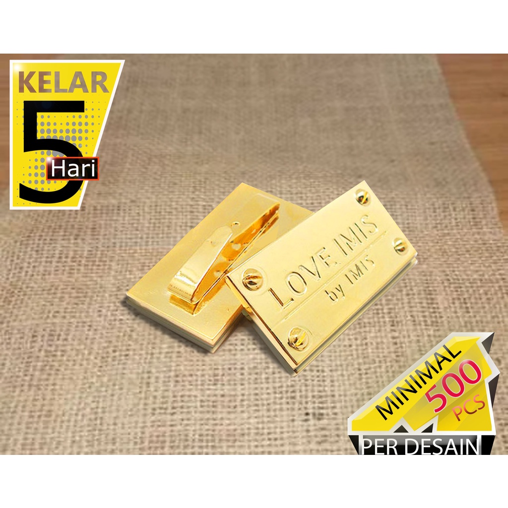 PLAT LABEL UNTUK MERK KANTONG | PLAT LABEL UNTUK MERK TAS | PLAT LABEL UNTUK MERK DOMPET | PLAT LABE