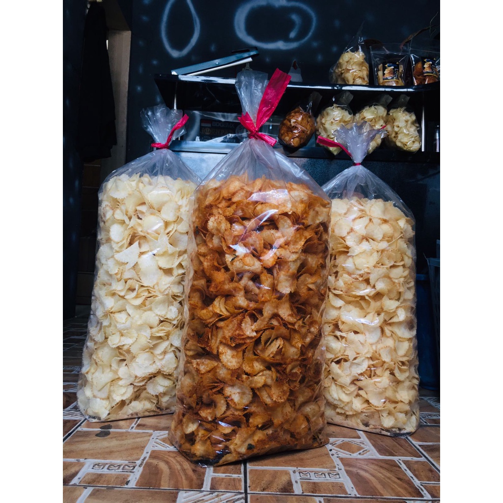 

Keripik singkong pedas gurih renyah 1Ball