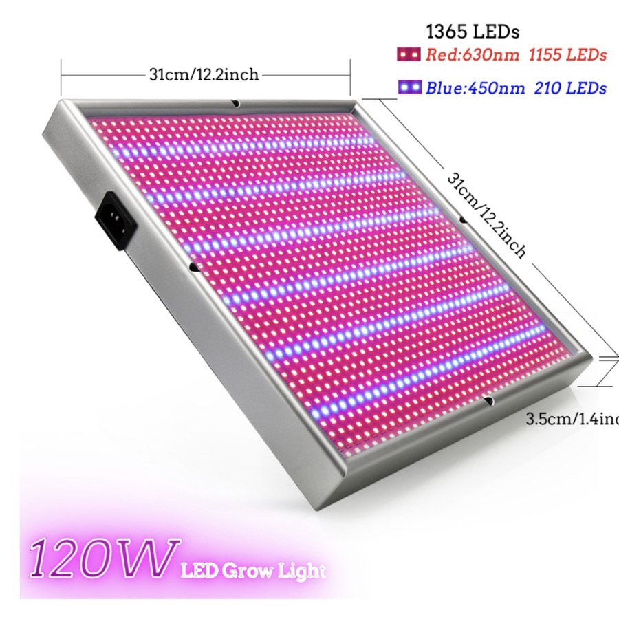 Grow Light Lampu Tanaman Square 120W 1365 LED Red &amp; Blue