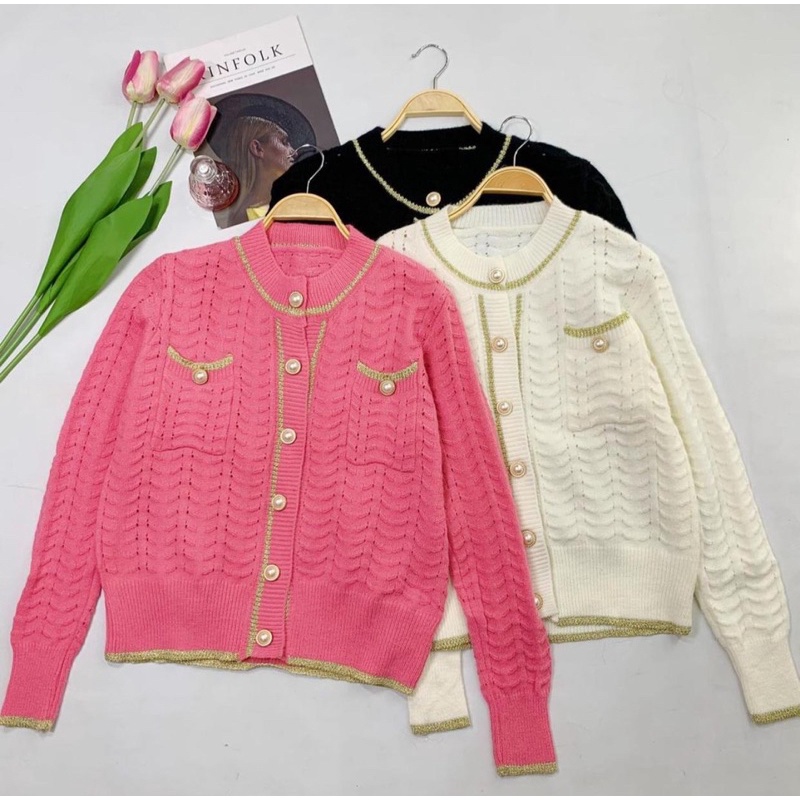 Cardigan Rajut Import // Baju Outer Atasan Wanita Bangkok