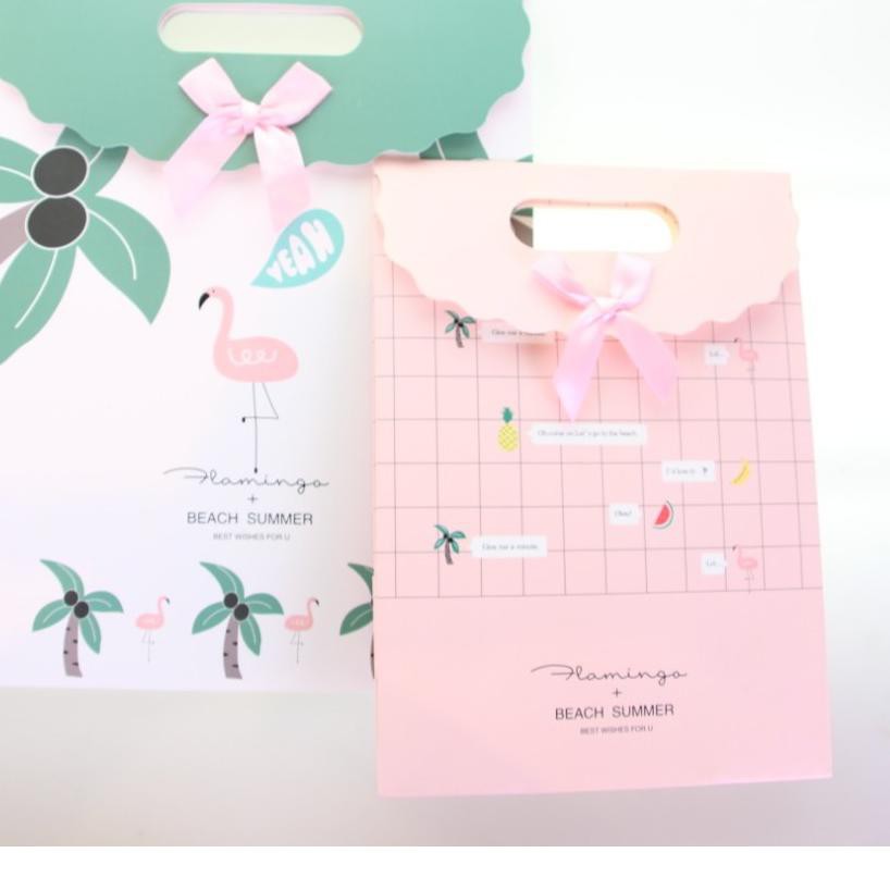

▌▌▌ PAPER BAG KERTAS PITA MOTIF FLAMINGO BEACH SUMMER BOX KADO/ KOTAK KADO 062