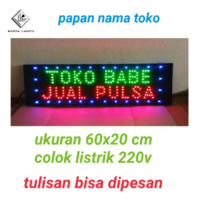 Tulisan lampu led / led sign toko babe jual pulsa kedip2