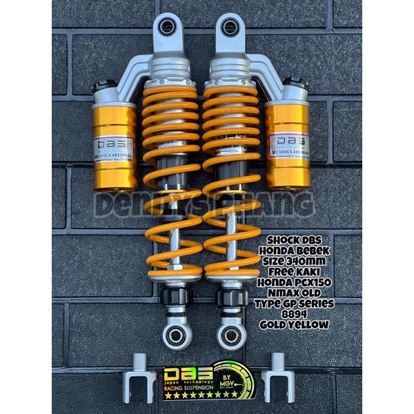 SHOCKBREAKER TABUNG RX KING CB 100 SUPRA KHARISMA UK 320MM dan 340mm DBS ORIGINAL MODEL KTC EXTREAM-Dbs Gp 340 ylow/gold