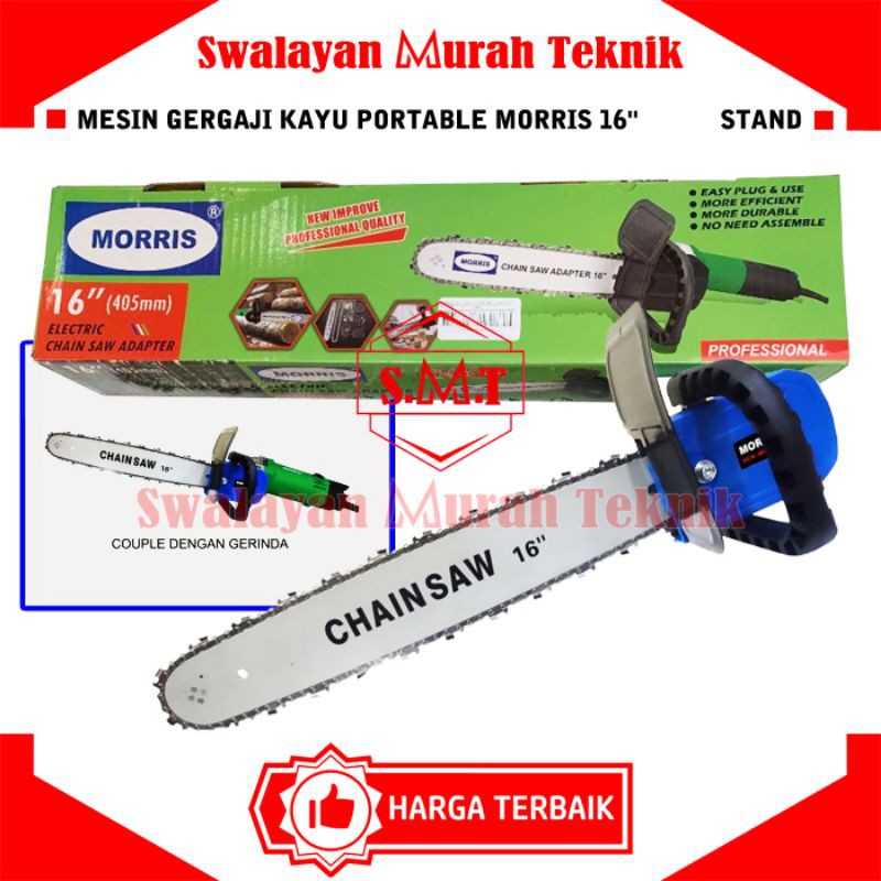 Adaptor Mini Chain Saw MORRIS 16&quot; 40cm Dudukan Chainsaw Stand Mesin Gerinda New Design