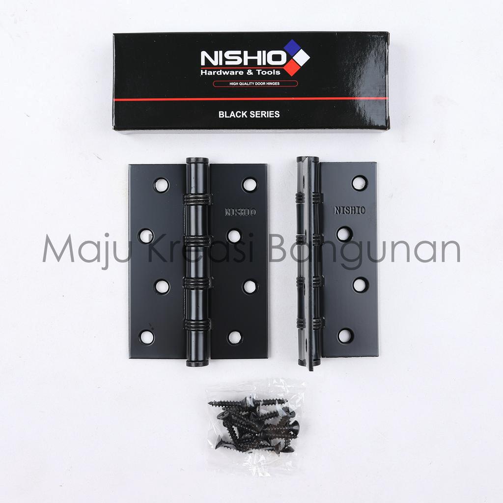 Engsel Tebal Hitam Ukuran 4 Inch NISHIO Besi Pintu Jendela 4Inch 4Inci 4&quot; Inci 4In