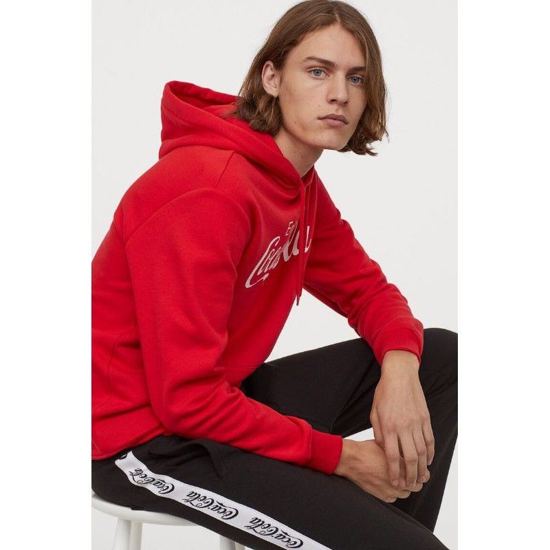Hoodie Coca Cola Merah Jaket Pria Wanita Cewek Red Free Paper Bag