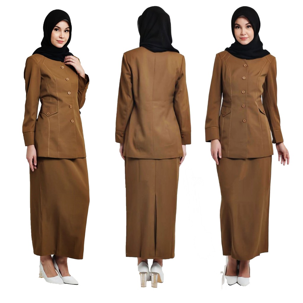 BAJU SERAGAM PEMDA ROK SPAN REMPEL BELAKANG / SETELAN PNS/ BLAZER PRINCESSFA