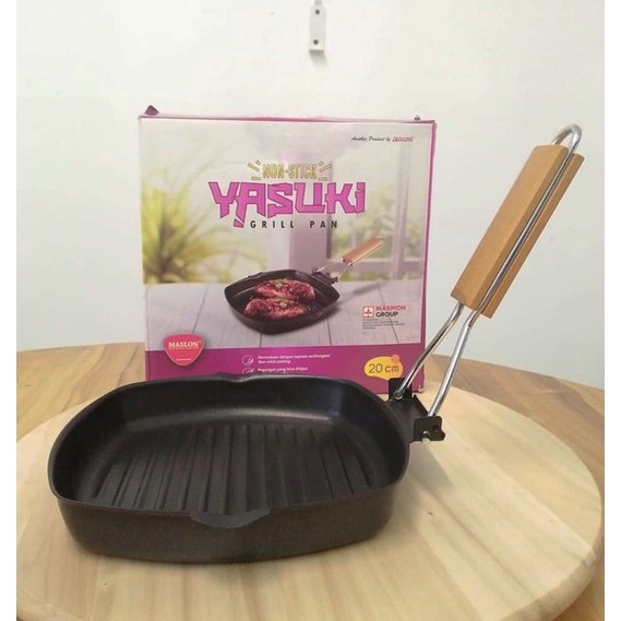 Maspion Yasuki Grill Non Stick Pan 20 cm/Pan Grill Anti Lengket 20 cm