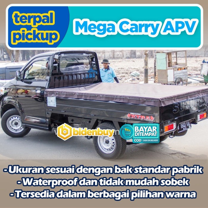 Terpal Bak Mobil - Cover Terpal Bak Mobil Pick Up Mega Carry Extra Apv Suzuki Pickup Tutu