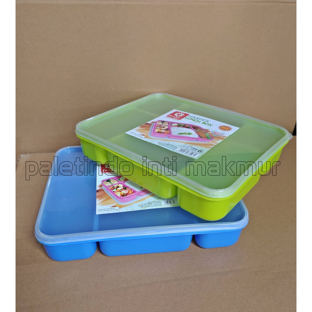 Kotak Makan 6 Sekat Harper BIRU Kirim  ITC Mangga 2