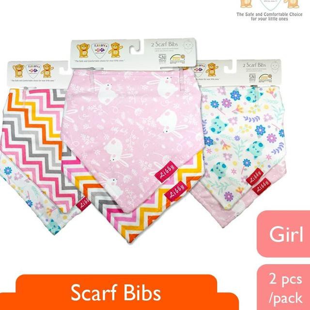 Libby Bib Scarf Bayi / Slaber Bayi Segitiga Untuk Bayi 4Pcs Motif Random