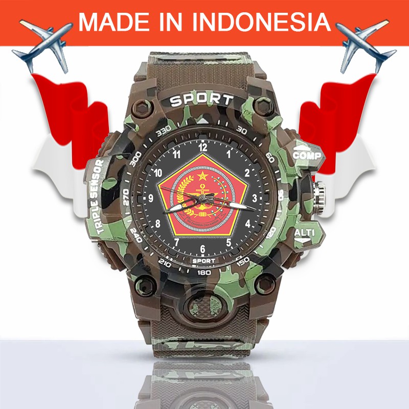 {Istimewa} Jam Tangan TNI - Coklat Army Water Resistant