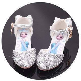 Sepatu Sandal  Princess Frozen Aksen Kristal Pita untuk  