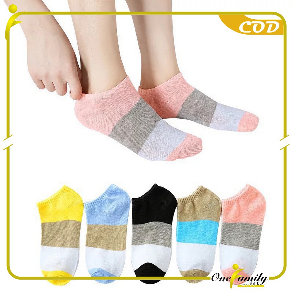 ONE - P51-P54 Kaos Kaki Pendek Dewasa / Kaos Kaki Semata Kaki / Kaos Kaki Ankle Motif / Short Socks-2