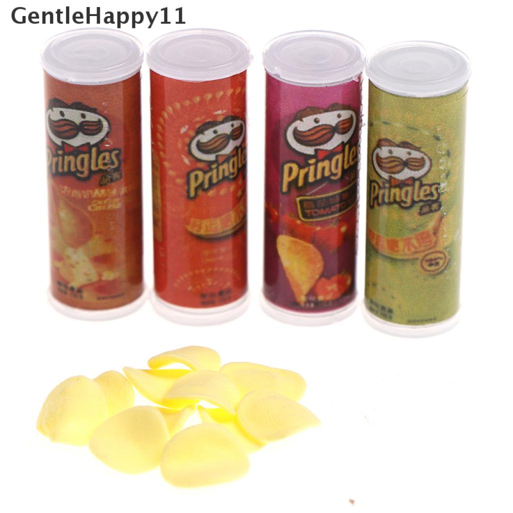 Gentlehappy 4Pcs / set Mainan Miniatur Botol Keripik Kentang Skala 1: 12 Untuk Dekorasi Rumah Boneka