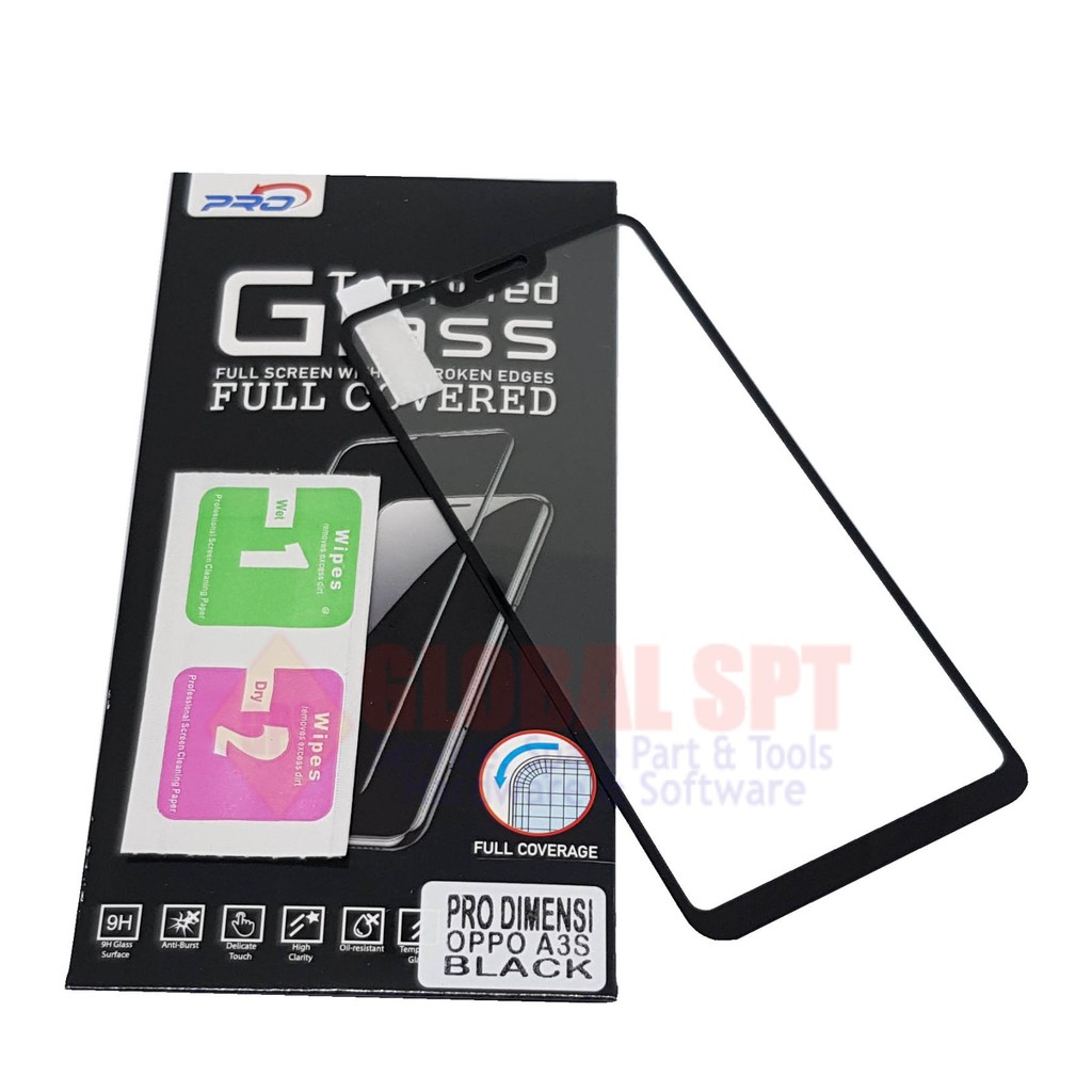 ANTIGORES KACA OPPO A3S FULL WARNA / TEMPERED GLASS / AG