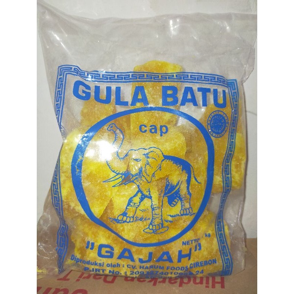 

Gula Batu Kuning Cap Gajah Khas Cirebon Kemasan 1 Kg