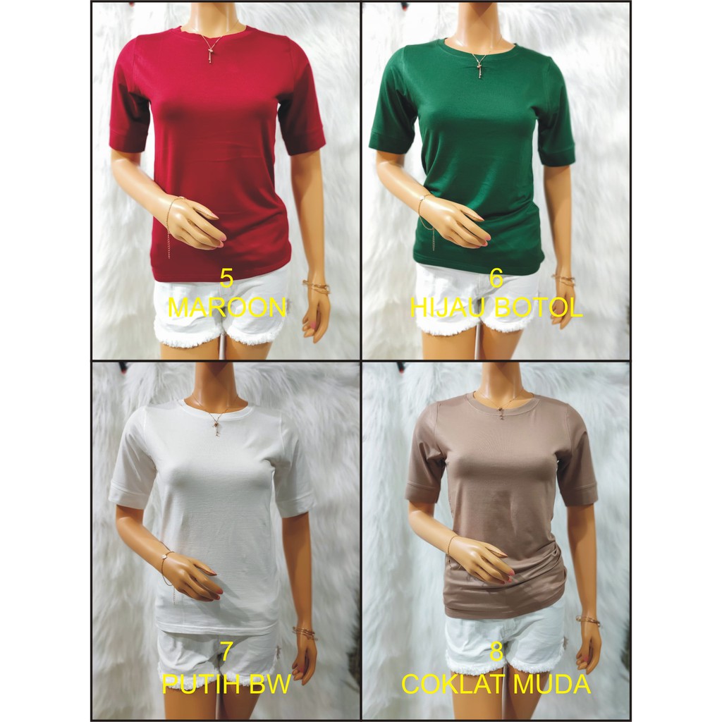 KAOS POLOS WANITA LENGAN 3/4 TERLARIS MURAH CEWEK GROSIR PAKAIAN WANITA RAGLAN 3/4 BAHAN ADEM