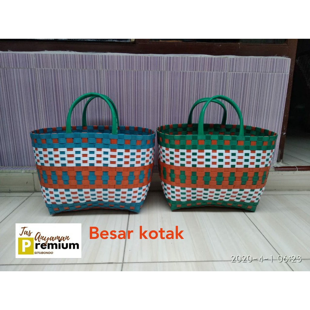 (Uk 5) Tas belanja/ Tas souvenir/ Tas Anyaman Premium Situbondo uk Besar