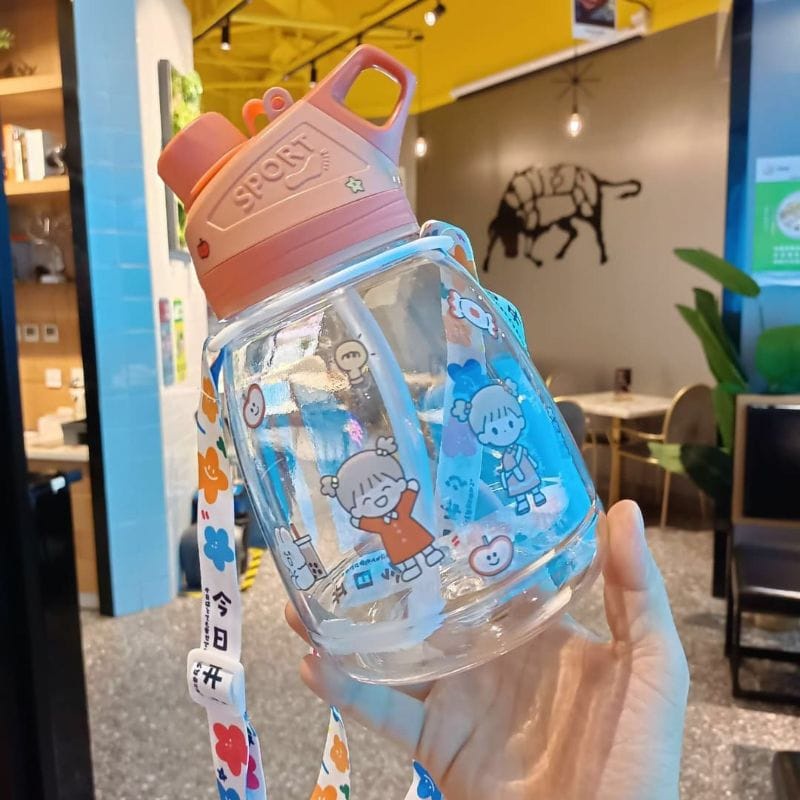 Botol Viral Korea Kecil Warna Warni Pelangi Gemoy Transparan Botol Stiker